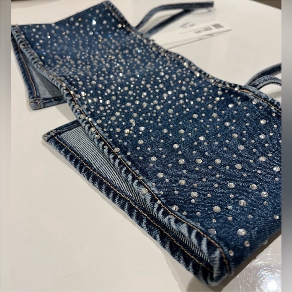 ZARA Rhinestone denim crop top 0653/273 - Picture 16 of 16